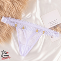Calcinha Renda coração Com Letras de Strass