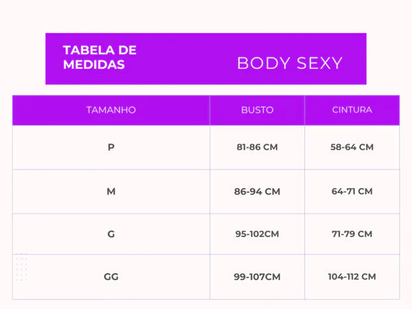 Body lingerie Você Inrresistível